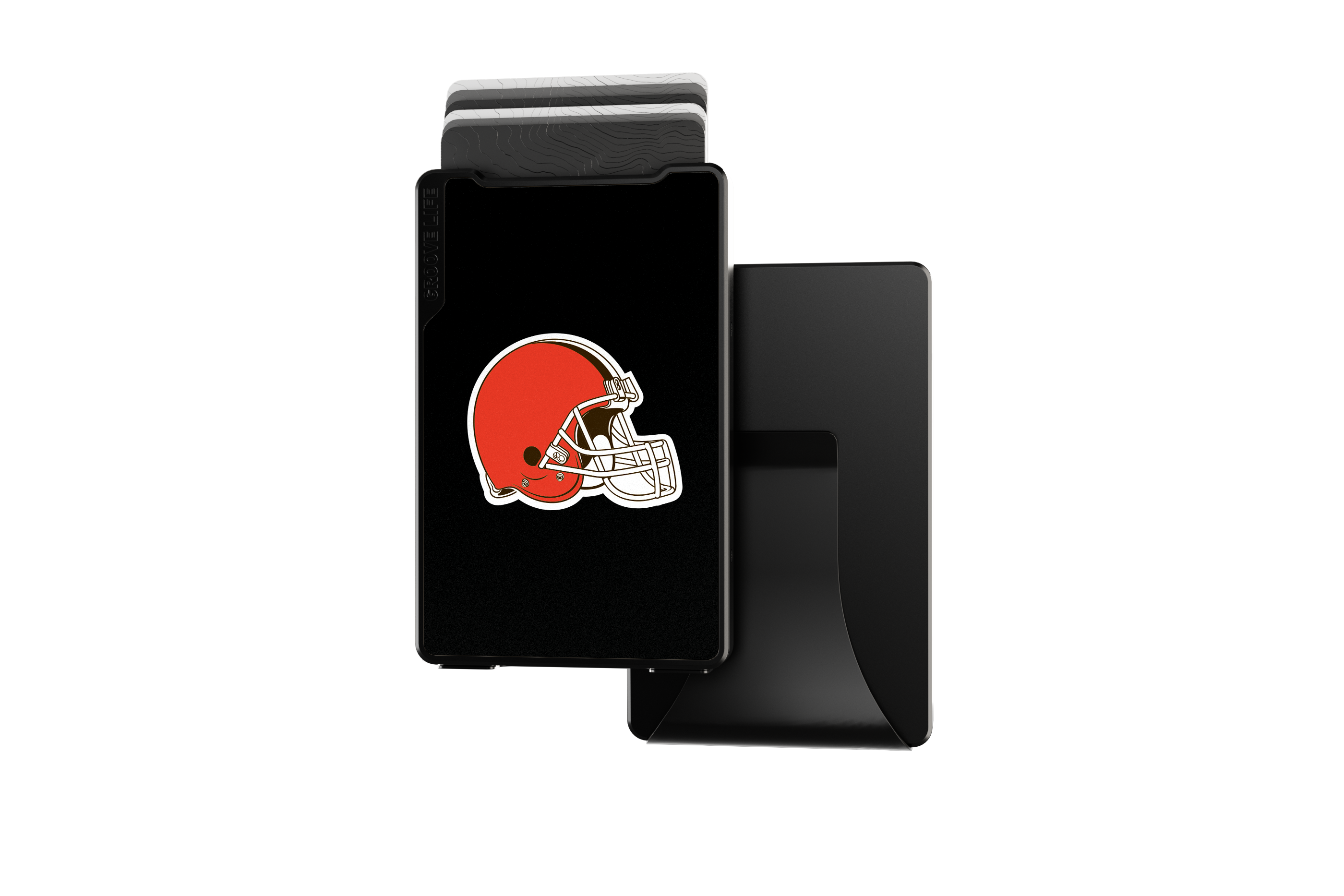 cleveland browns groove wallet Money Clip Brown Leather Go Black Leather Go view 2