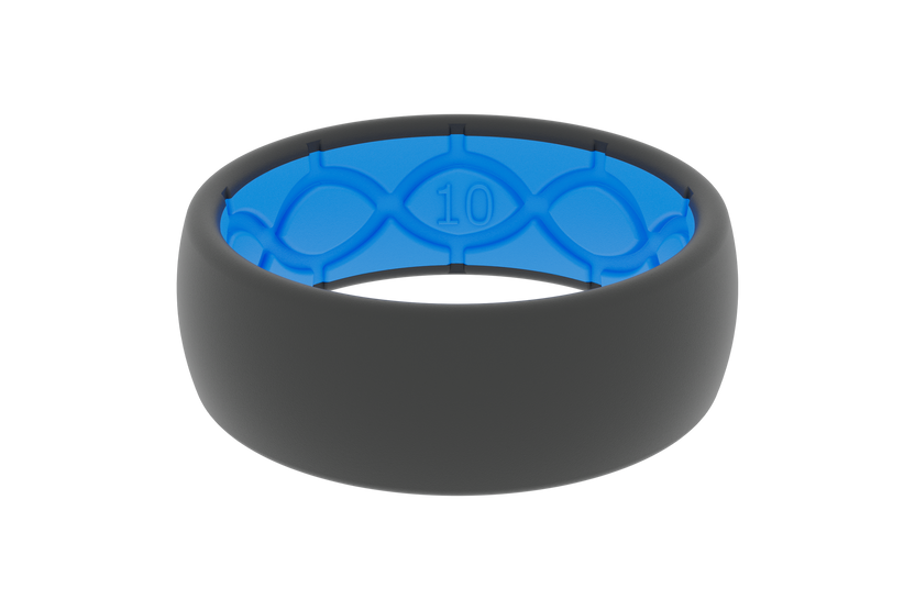 Solid Colored Deep Stone Grey & Blue Silicone Ring | Groove Life