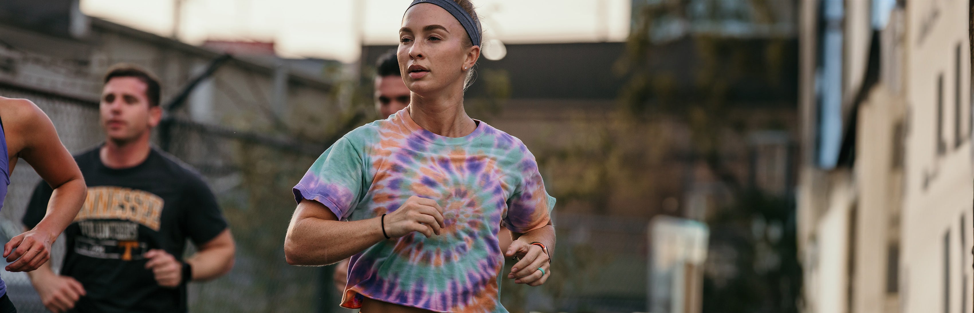 woman running wearing a Groove Life ring