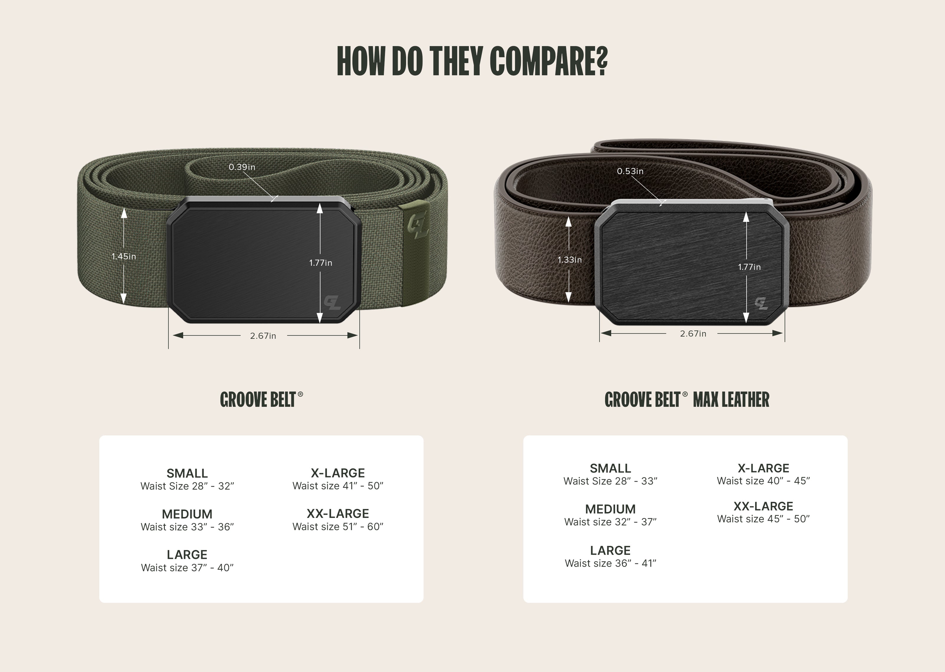 Groove Life Belt Max Leather Dimensions