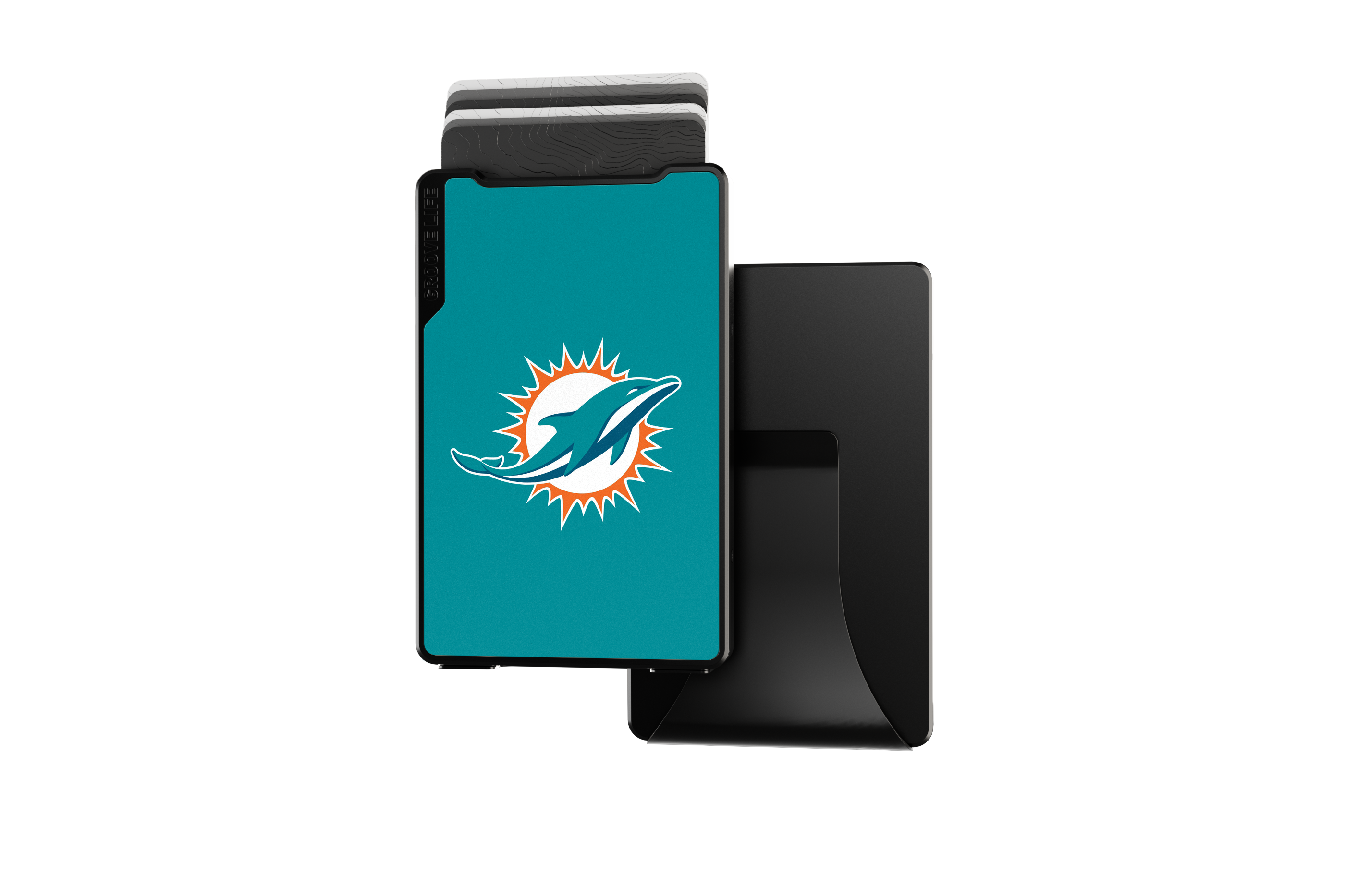 miami dolphins groove wallet Money Clip Brown Leather Go Black Leather Go view 2