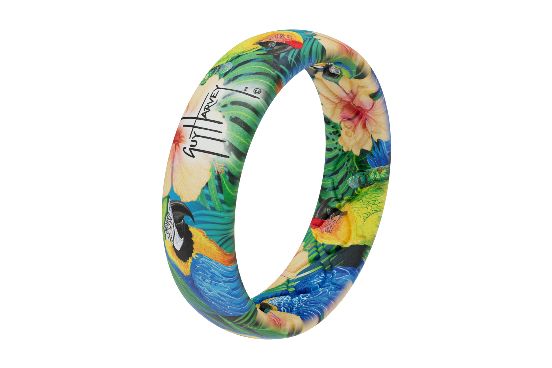 Guy Harvey Parrot Hibiscus Thin Ring View 3