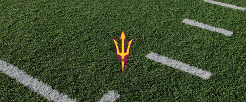 Arizona State Collegiate Silicone Rings, Arizona State logo on football field