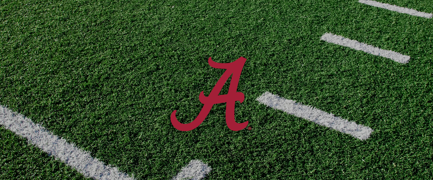 Alabama Collegiate Silicone Rings, Alabama logo on football field