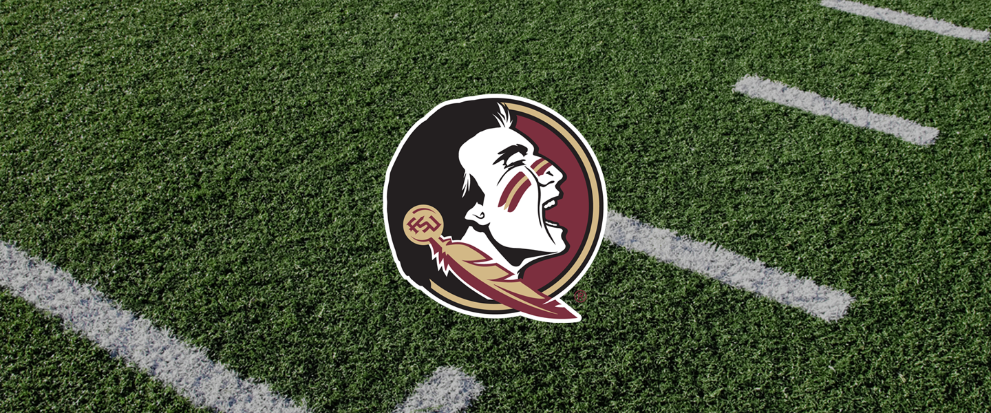Florida State logo on football field