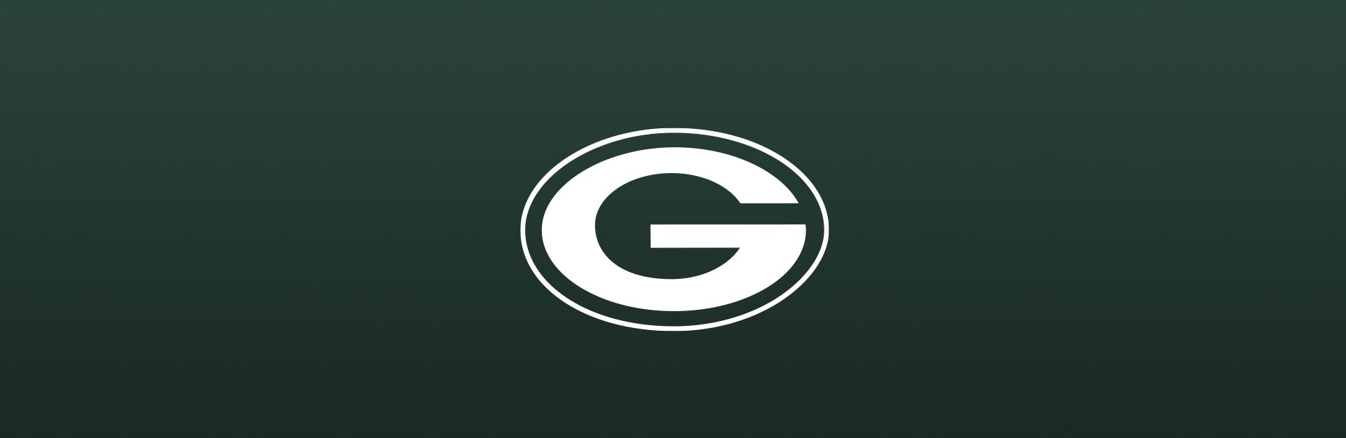 Green Bay Packers logo overlaid on dark green background