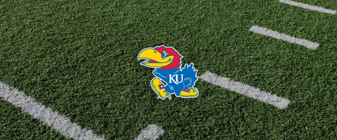 Kansas logo on football field