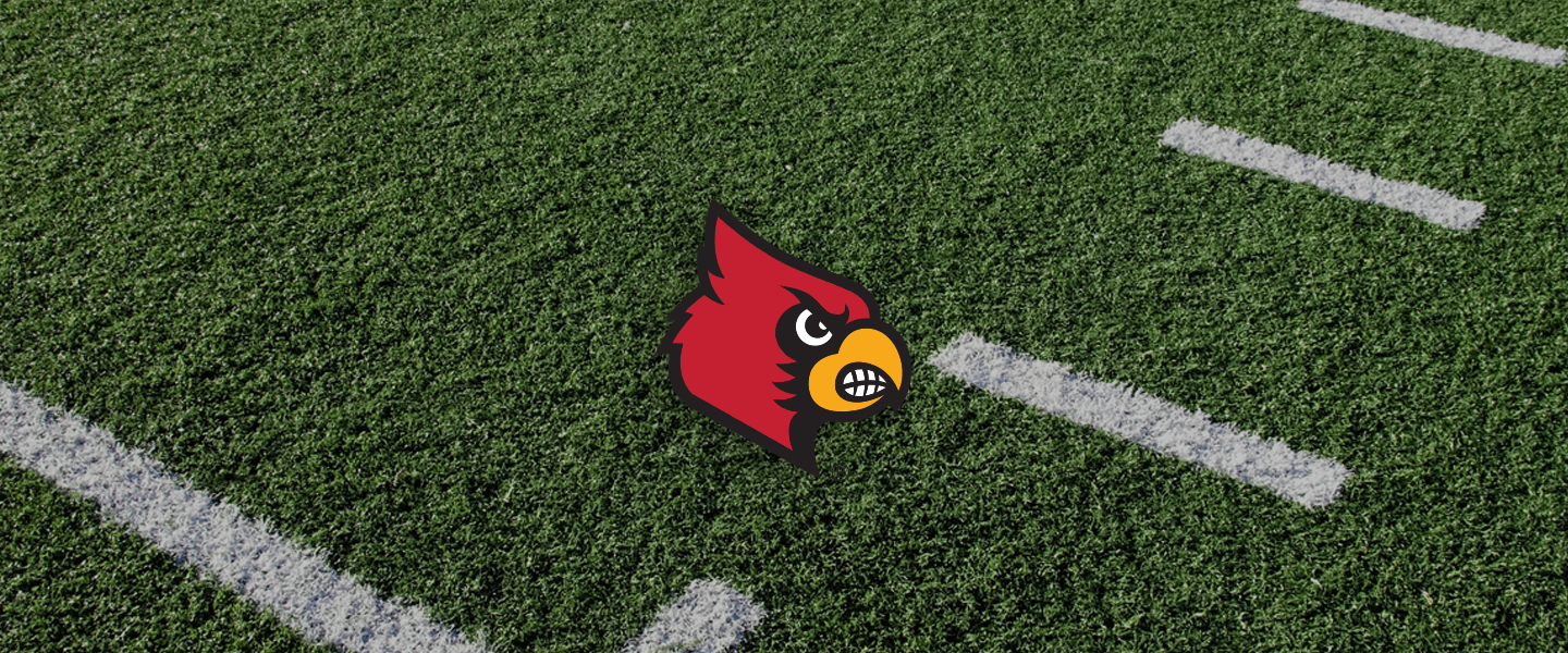 Louisville logo on football field