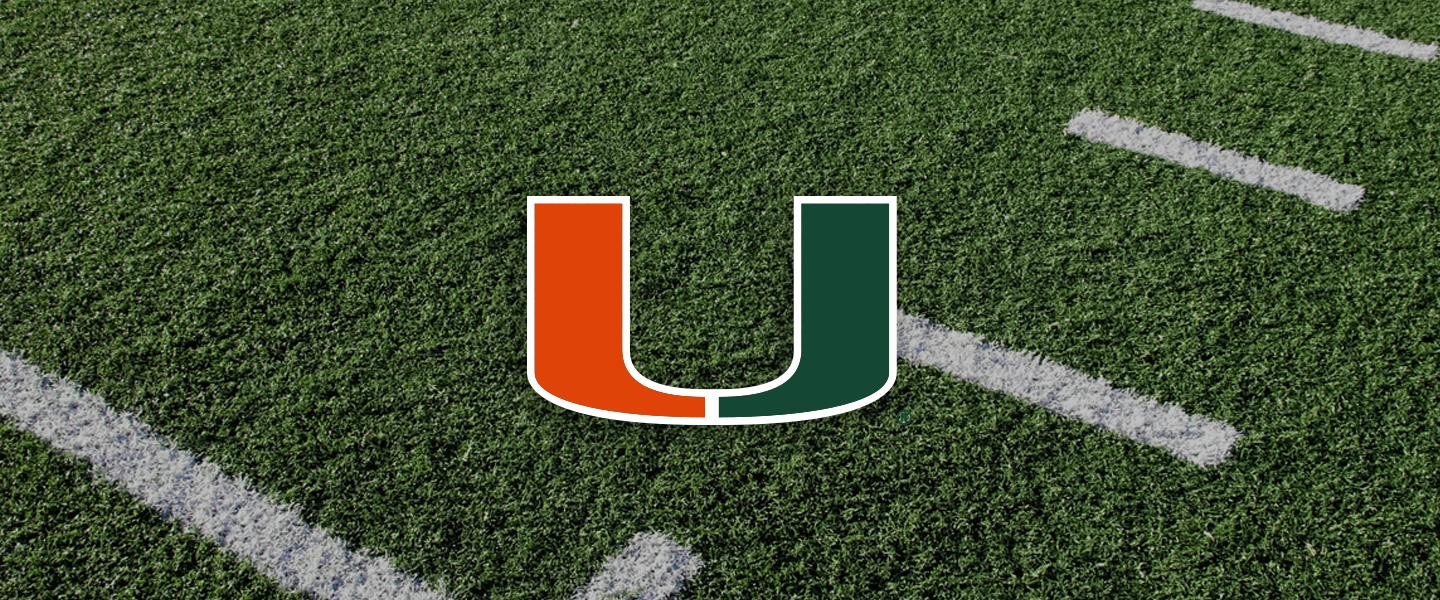 Miami Collegiate Silicone Rings, Miami logo overlaid on football field