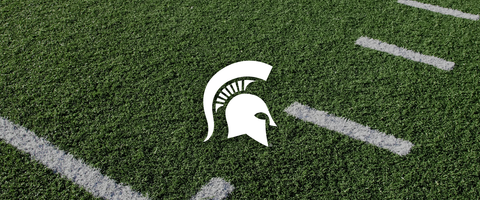 Michigan State logo on football field