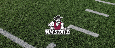 New Mexico State logo on football field