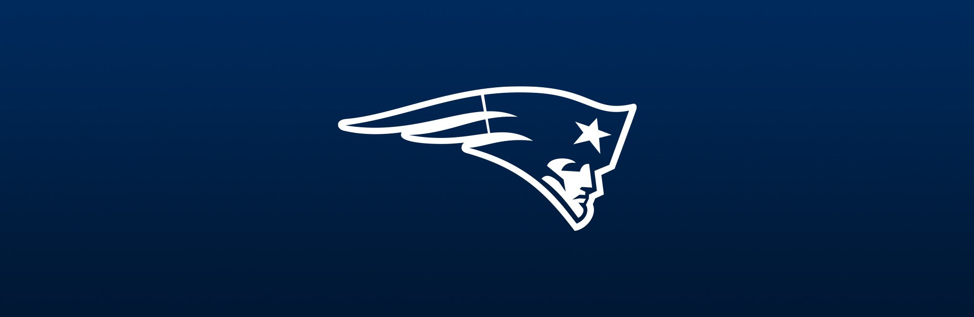 New England Patriots logo overlaid on navy blue background