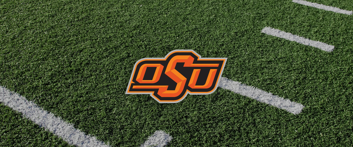 Oklahoma State logo on football field