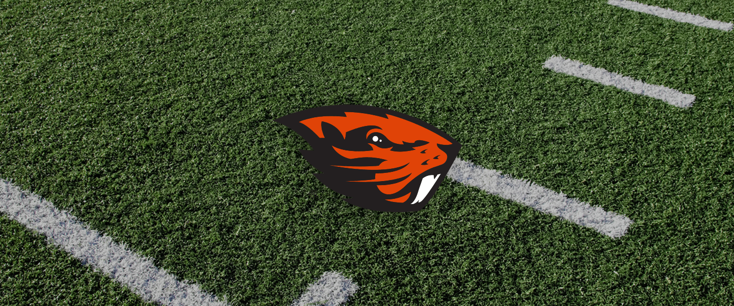 Oregon State logo on football field