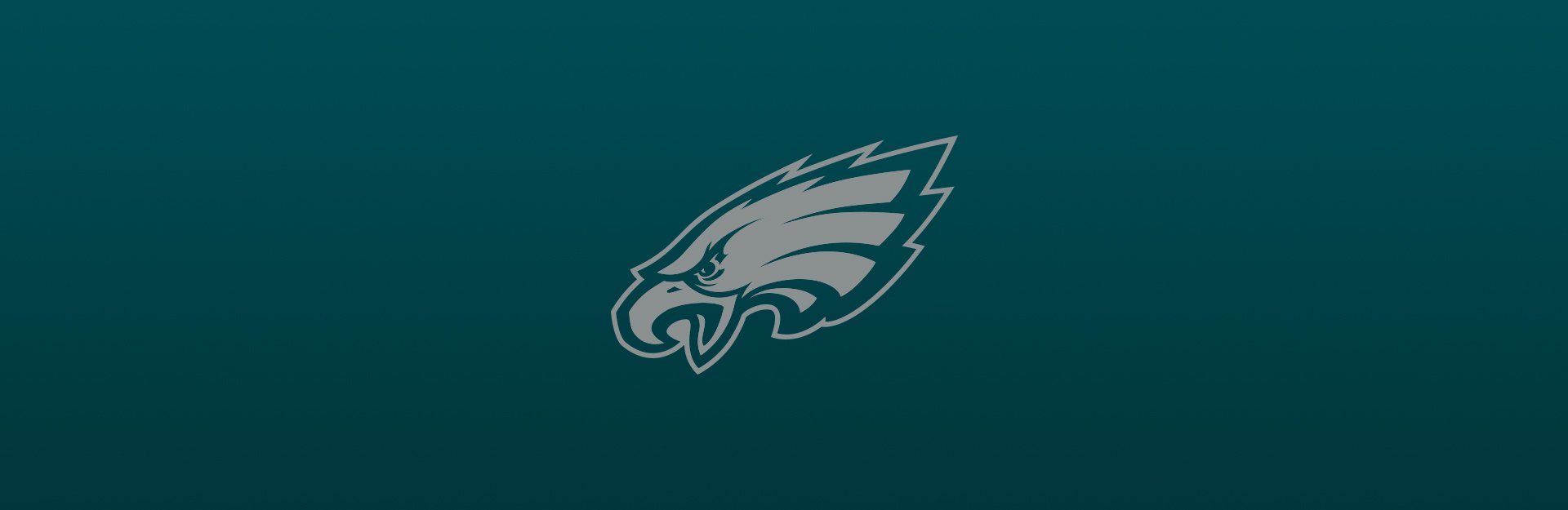 Philadelphia Eagles logo overlaid on blue-green background