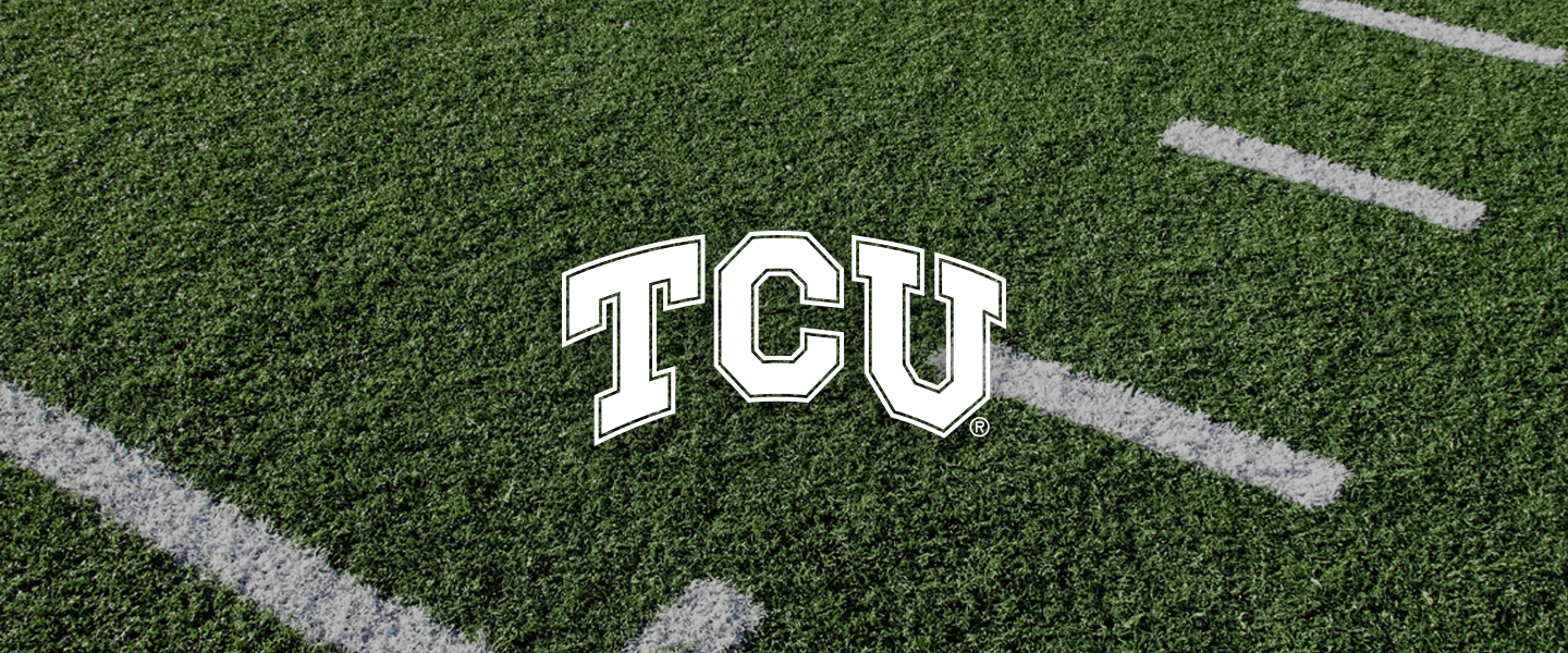 TCU logo on football field