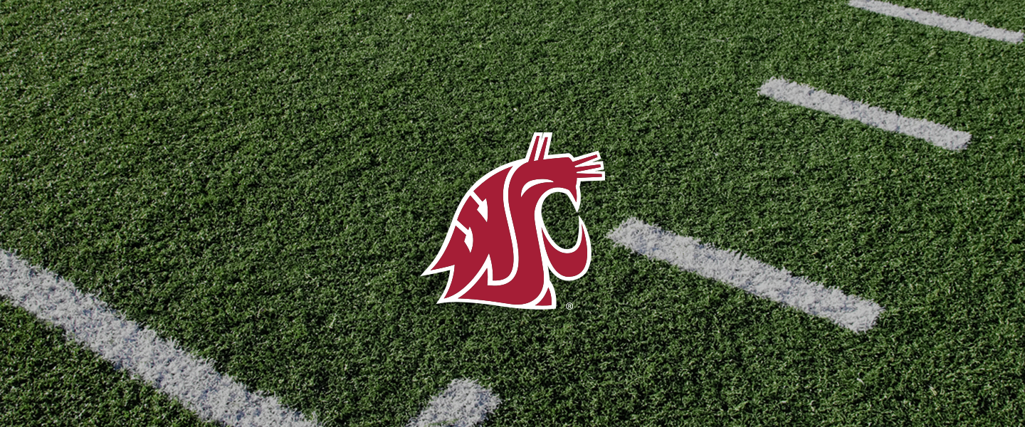 Washington State logo on football field