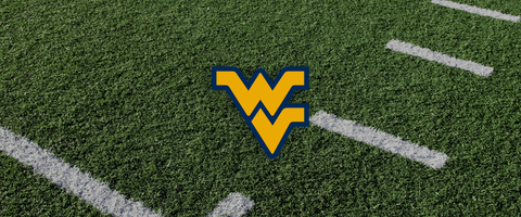 West Virginia Collegiate Silicone Rings, WV logo overlaid on a football field