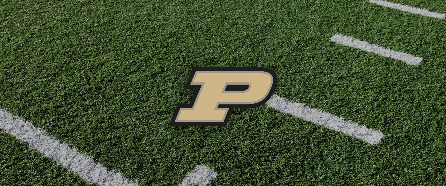 Purdue logo on football field