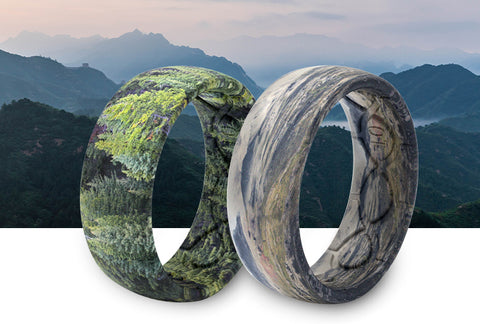 Adventure themed Groove silicone rings