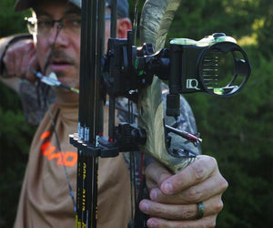 Mark Drury takes aim with his compound bow