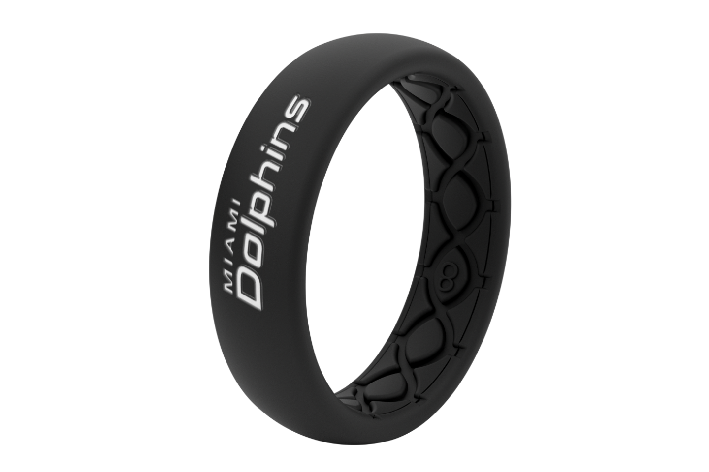 Thin NFL Miami Dolphins Black - Groove Life Silicone Wedding Rings