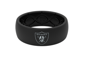 Original NFL Las Vegas Raiders With Silver Fill - Groove Life Silicone Wedding Rings