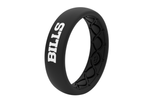 Thin NFL Buffalo Bills Black - Groove Life Silicone Wedding Rings