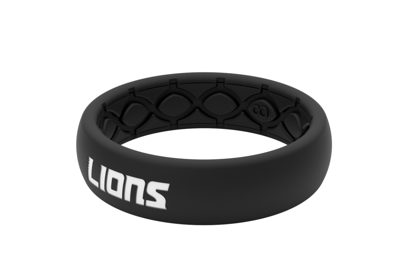 Thin NFL Detroit Lions Black - Groove Life Silicone Wedding Rings