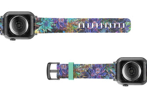 Twilight Blossom Apple Watch Band with gray hardware viewed bottom up