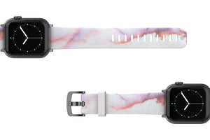 Carrera Marble Apple Watch Band with gray hardware viewed top down