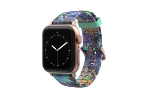 Twilight Blossom - Apple Watch Band with rose gold hardware viewed front on