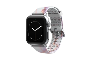 Carrera Marble - Apple Watch Band with silver hardware viewed front on
