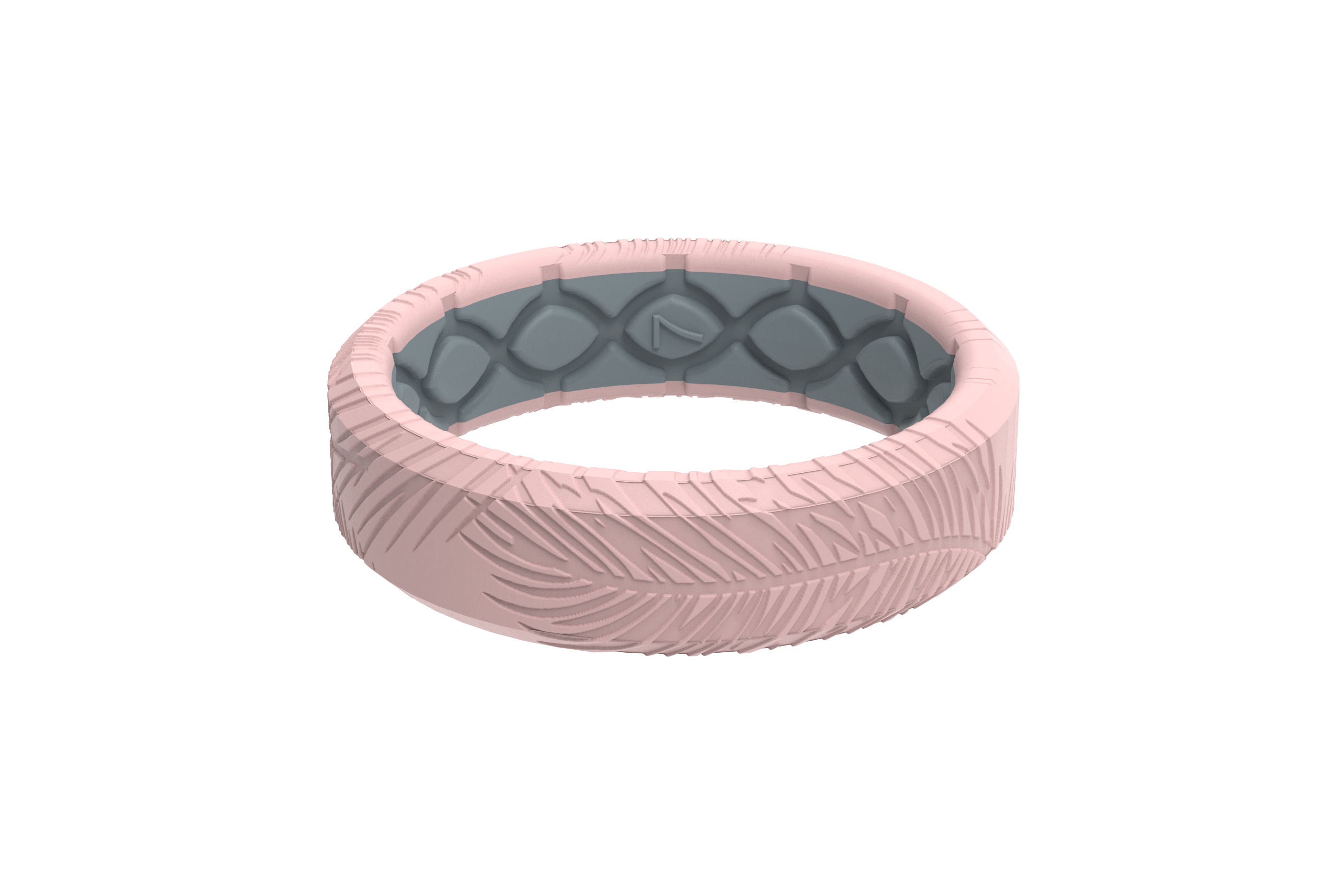 3D Forest Rose Quartz Thin Ring