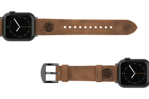 Hulk Leather Apple Watch Band laid out