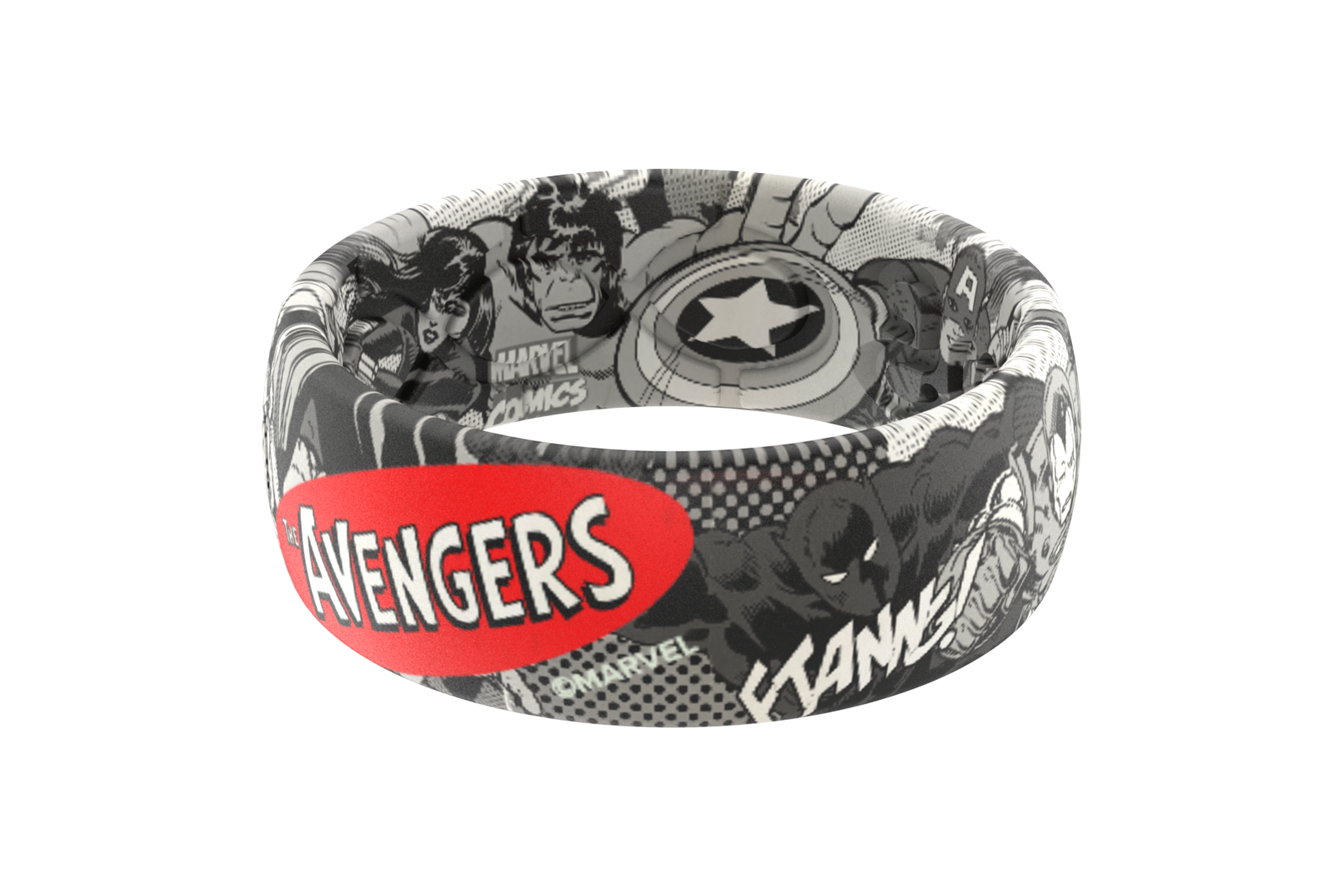 Avengers Black and White Comic Ring Marvel - Avengers Groove Life 