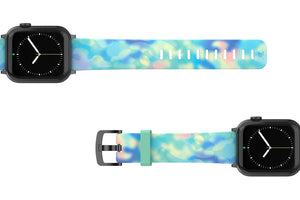 Opal - Apple watch band with gray hardware viewed top down 