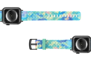 Opal - Apple   watch band with gray hardware viewed bottom up 