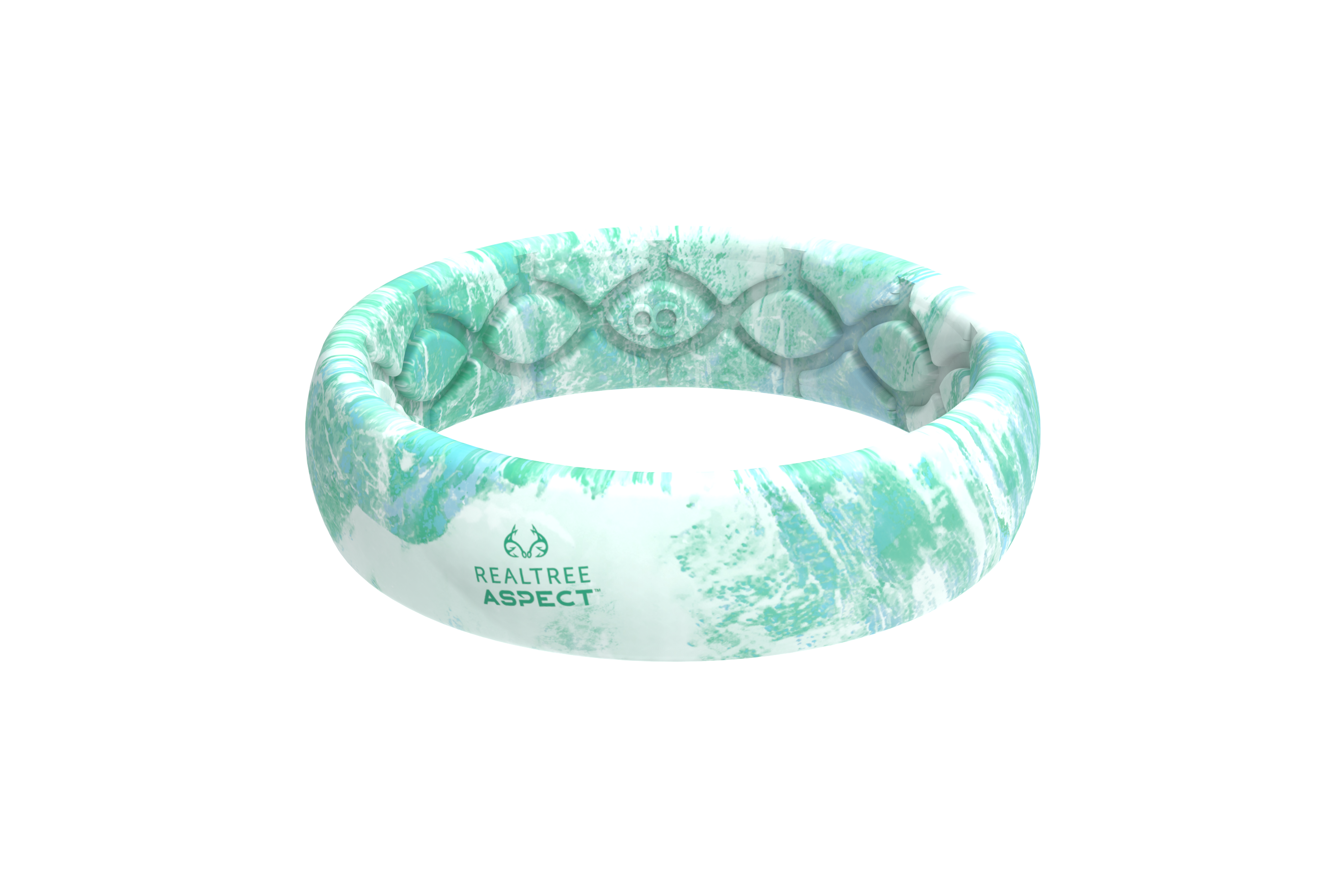 Realtree Aspect™ Teal Waters Thin Camo Ring viewed front on 