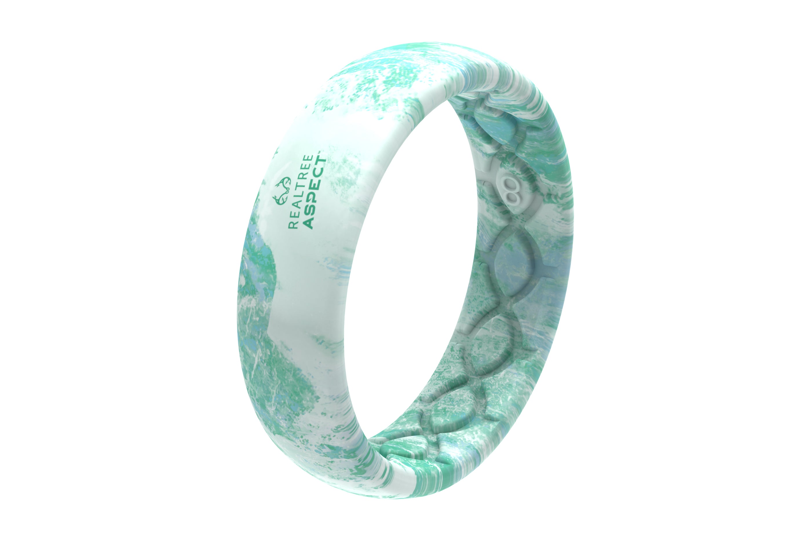 Realtree Aspect™ Teal Waters Thin Camo Ring viewed on its side