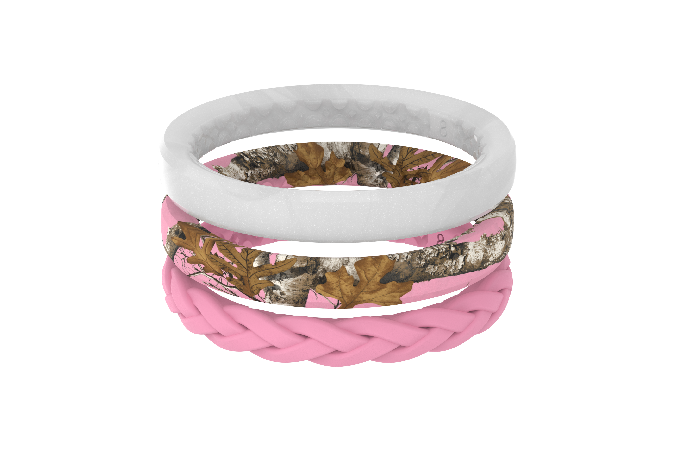 Realtree® Edge™ Pink Stackable Ring viewed front on 