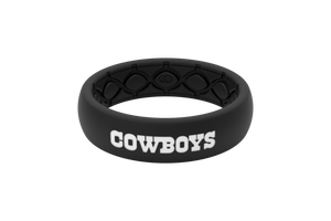 Thin NFL Dallas Cowboys Black - Groove Life Silicone Wedding Rings
