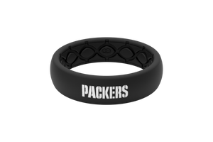 Thin NFL Green Bay Packers Black - Groove Life Silicone Wedding Rings