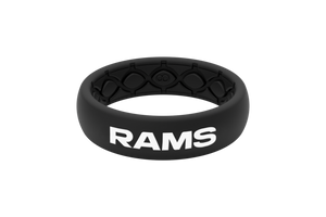 Thin NFL Los Angeles Rams Black - Groove Life Silicone Wedding Rings