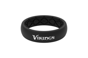 Thin NFL Minnesota Vikings Black - Groove Life Silicone Wedding Rings