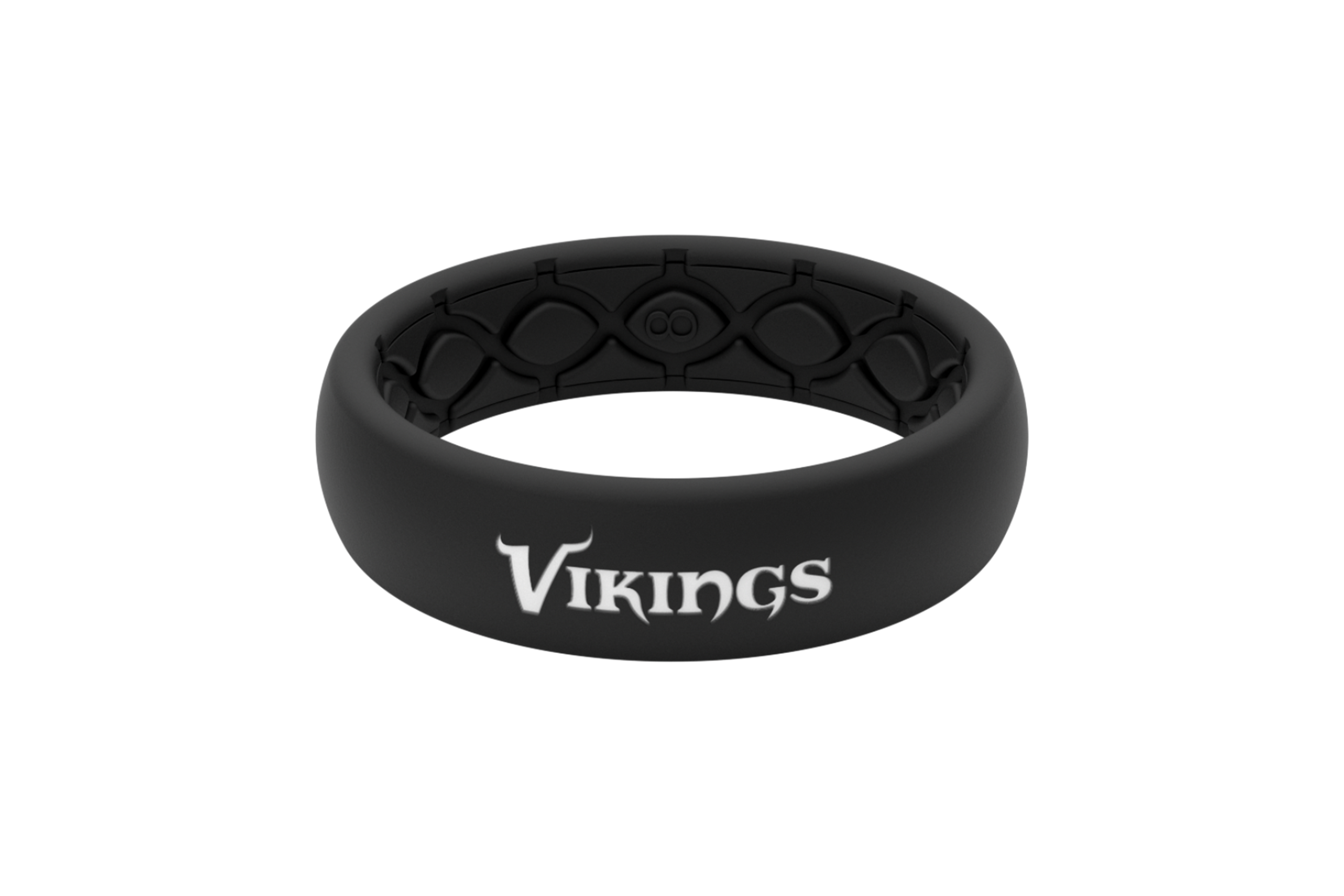 Thin NFL Minnesota Vikings Black - Groove Life Silicone Wedding Rings