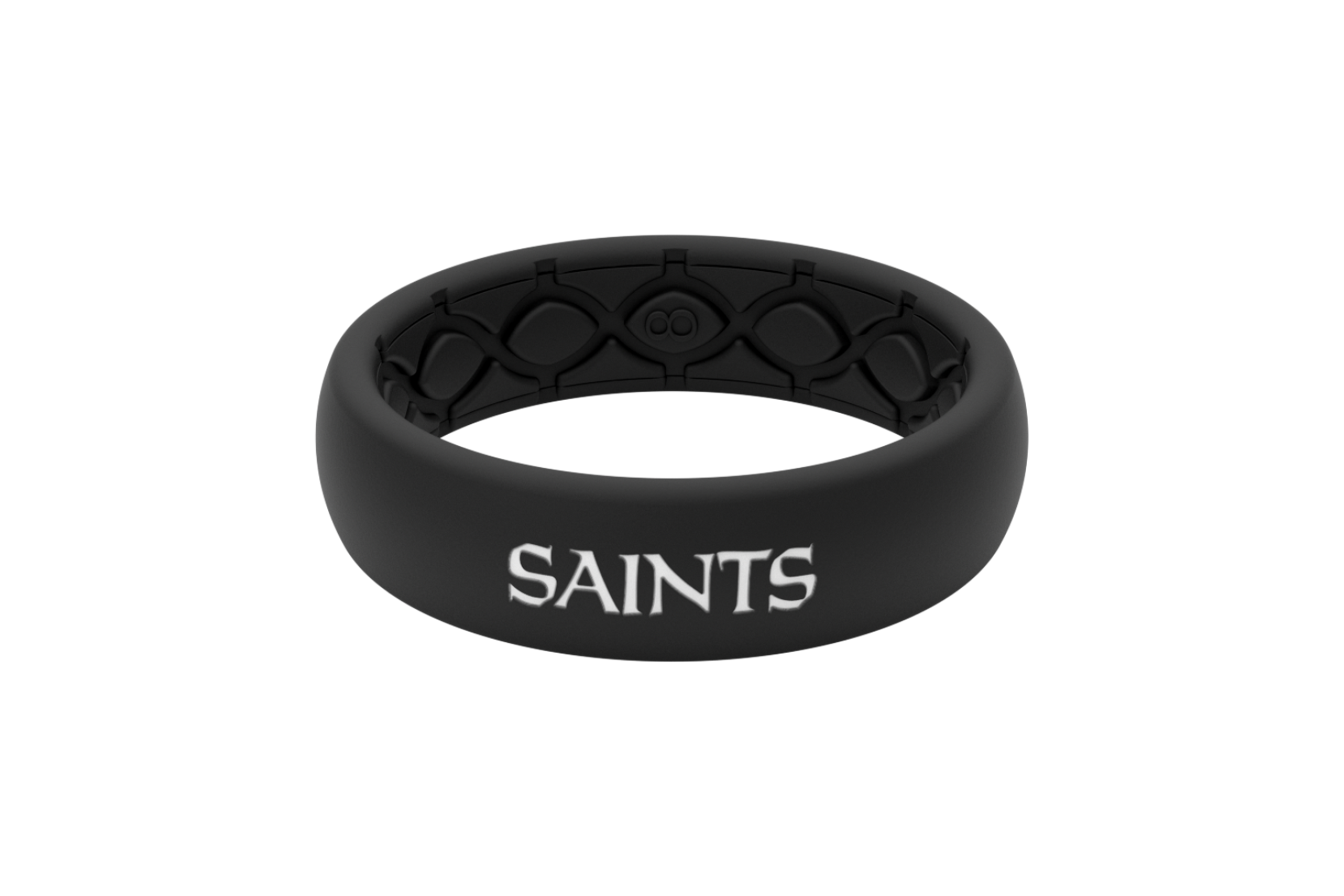 Thin NFL New Orleans Saints Black - Groove Life Silicone Wedding Rings