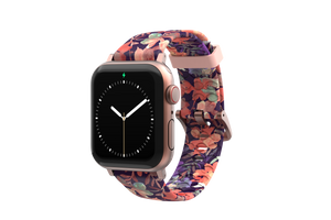 Tropics Apple Watch Band with gray hardware viewed front on