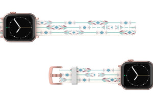 Wanderlust - Apple watch band with rose gold hardware viewed top down 