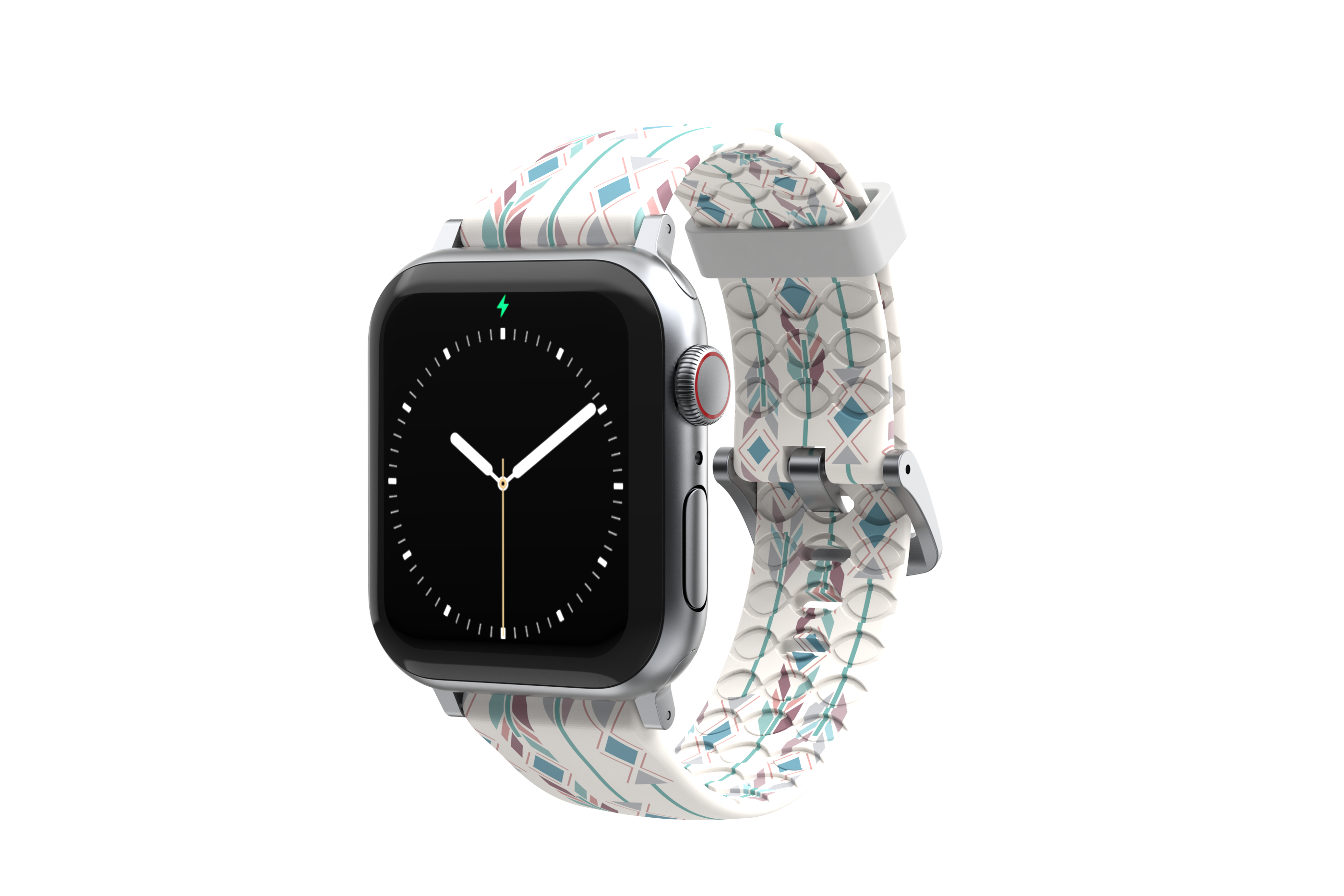 Wanderlust - Apple Watch Band with silver hardware viewed front on